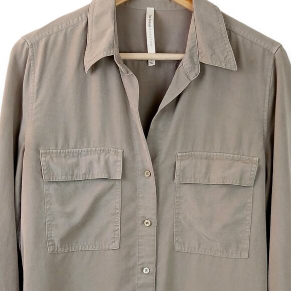 The Group Babaton SZ S Utility Button-Up Shirt Tan - Picture 3 of 8
